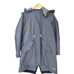 Scotch & Soda long  Jacket Womens Blue Full Zip Hood Nylon Troublemaker